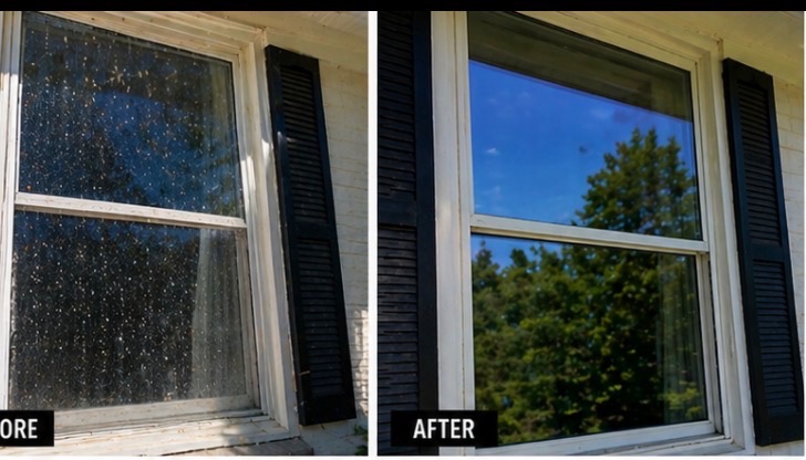 Another DRIPWC before and after window cleaning result